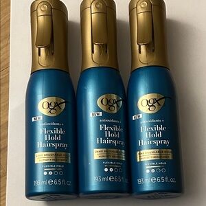 OGX Flexible Hold Hairspray - Blue & Gold Bottle 3 pack